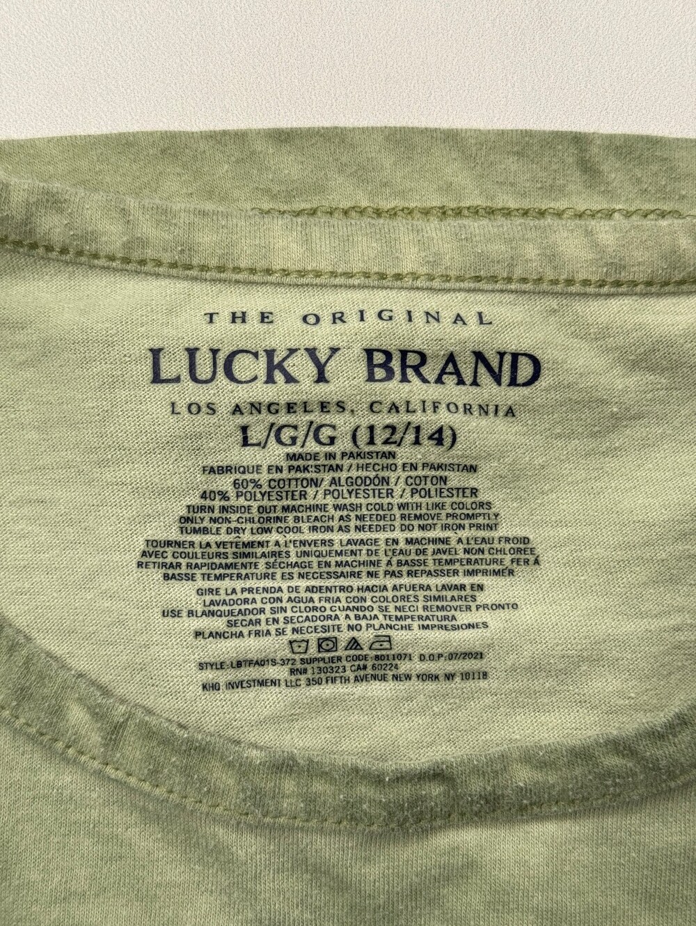 Lucky Brand Throwback Graphic Tee Green 2010s Indie - Girls L/G (12/14) - Picture 3 of 4
